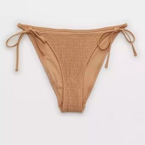 Aerie Smocked Tie Cheeky Bikini Bottom Size Medium